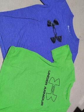 Under Armour Kids Short Sleeve Tees - Bright Green & Royal Blue